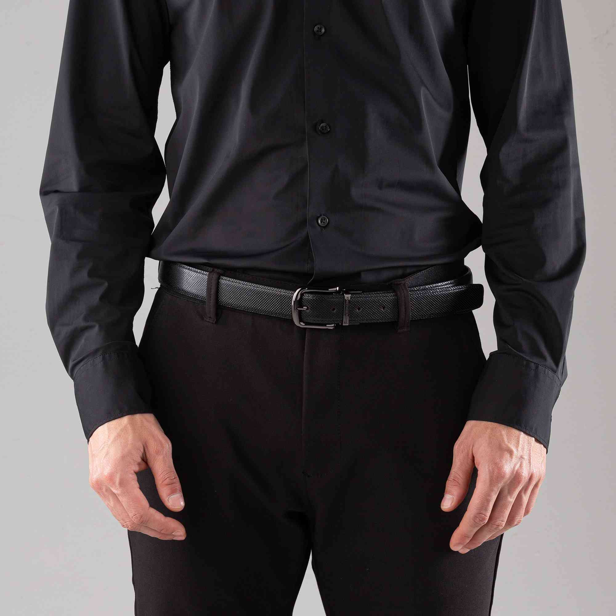 Cinturón Casual Salvador Negro Borgoña
