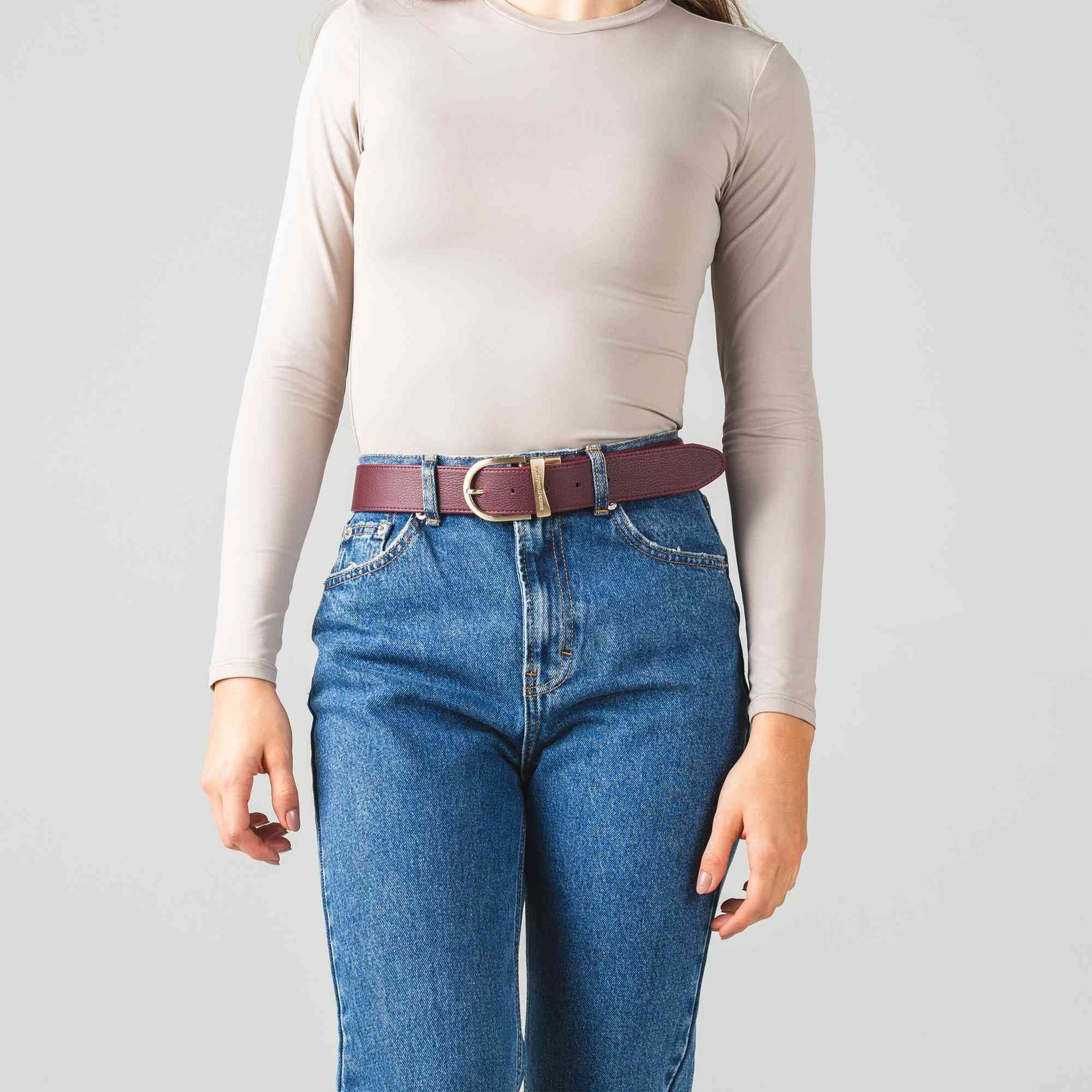 Cinturón Casual Monarca Burgundy Piton