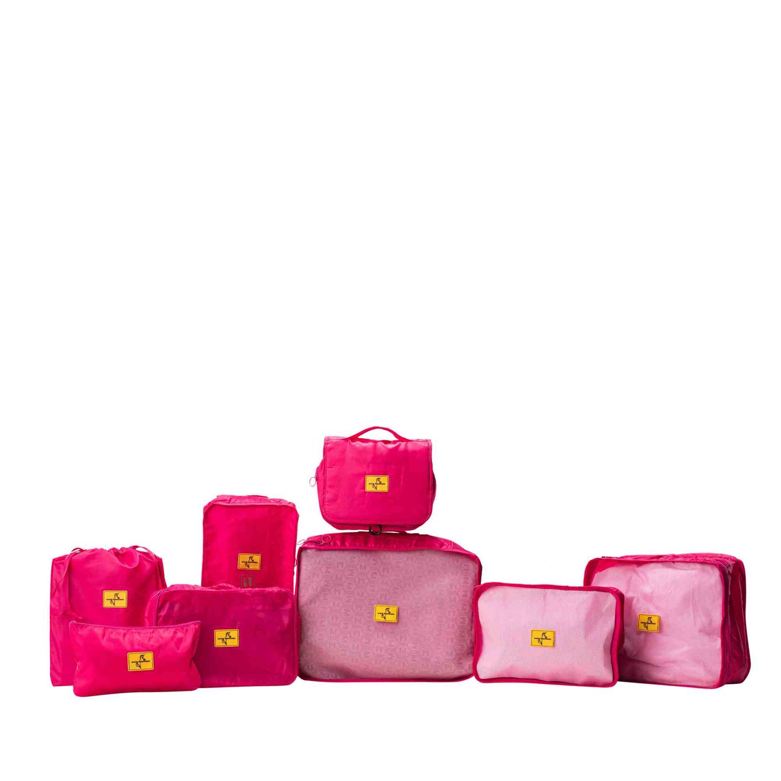 Accesorio Viaje Kit De 8 Bolsas Fucsia Xmas