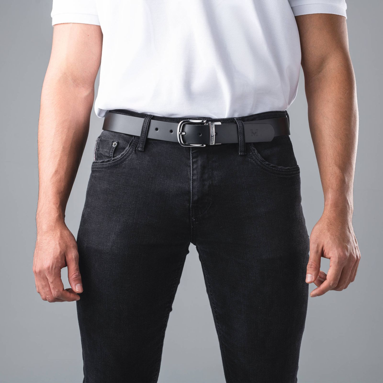 Cinturón Casual Mario Negro Lt