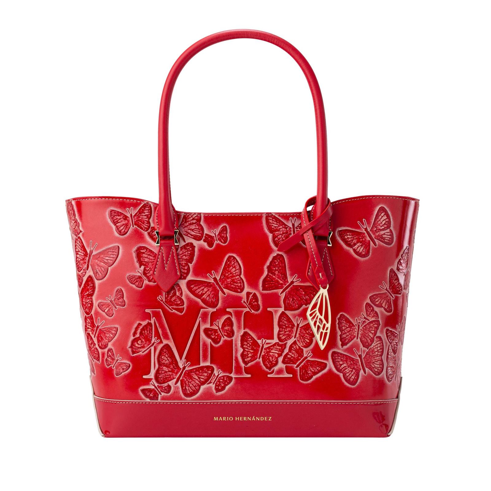 Tote Alas Mediano Rojo Cruz Mariposas