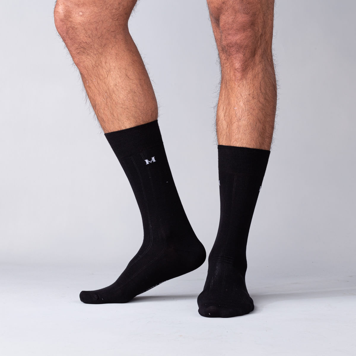 Medias acanaladas negro mh socks