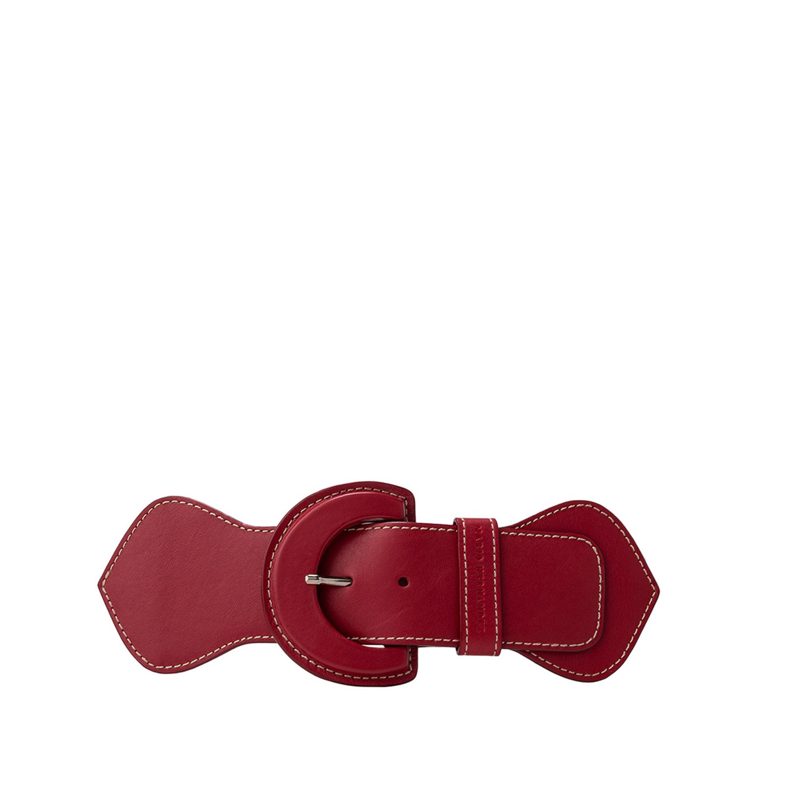 Cinturón Casual Hebilla Grande  Cuerpo Transparente Rojo