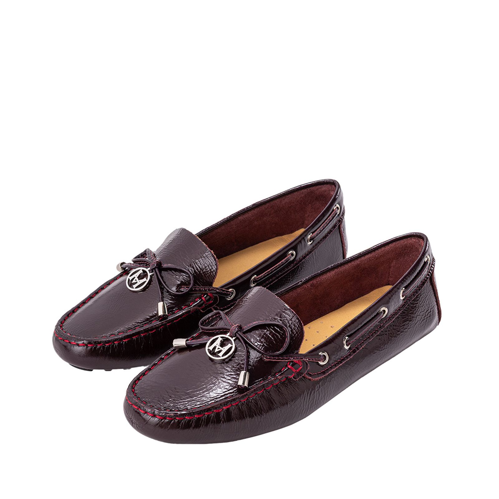 Mocasín Driver Amalia Lt Vinotinto Charol MH Mocs