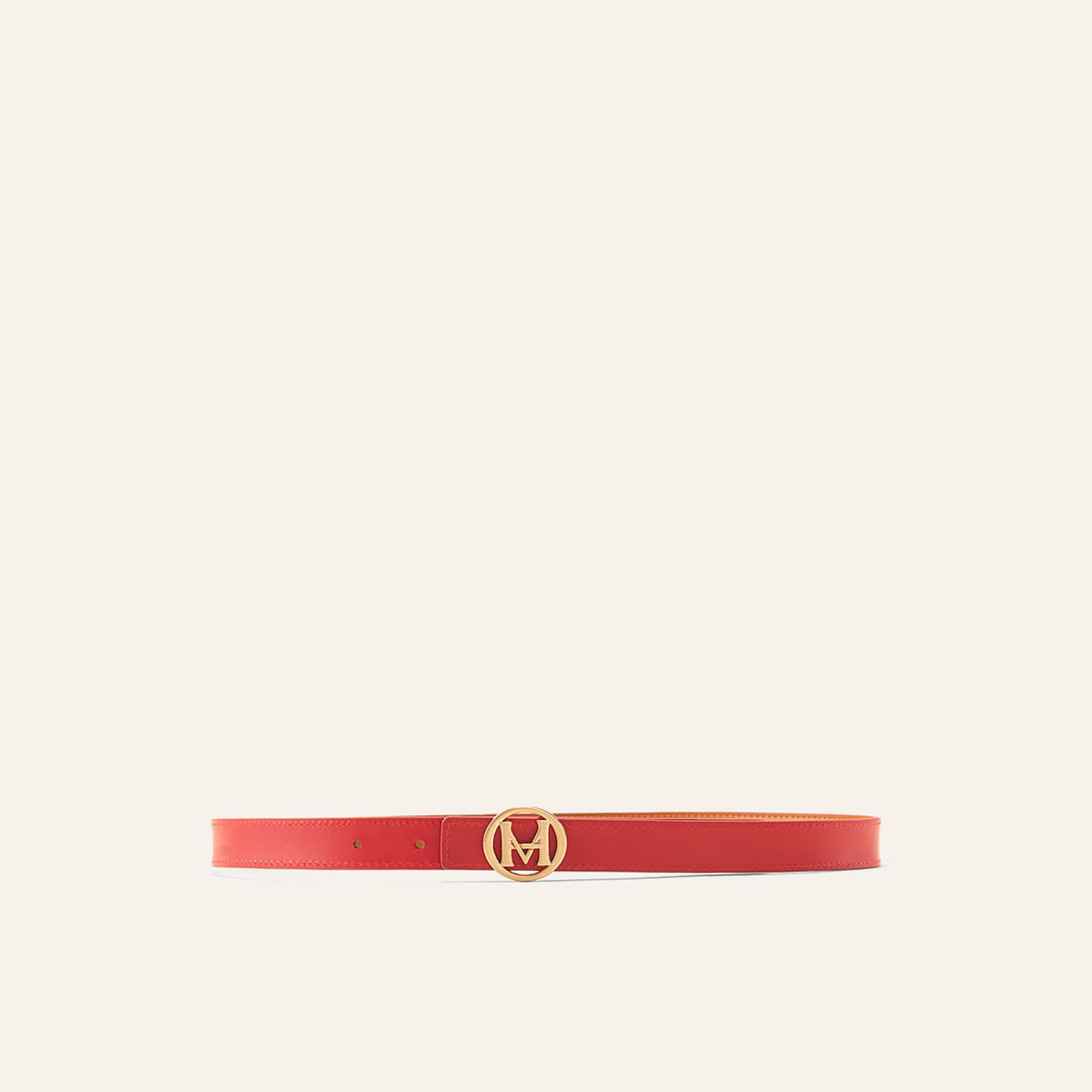 Cinturón Casual Monograma Circular Caramelo Rojo Cayena