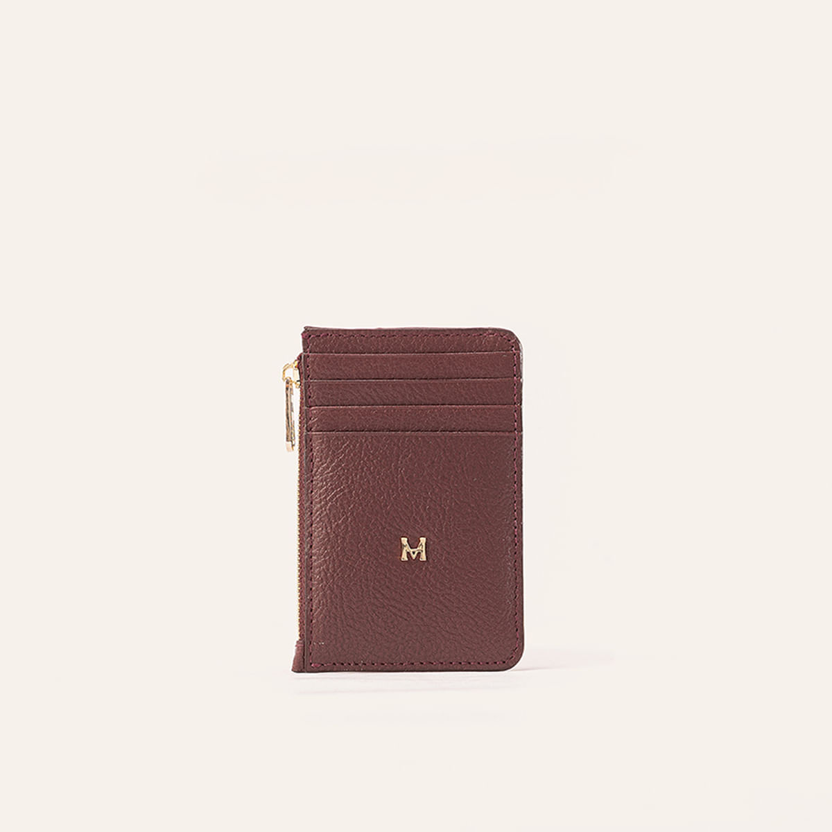 Tarjetero 8 Tarjetas Con Zip Borgoña Sur