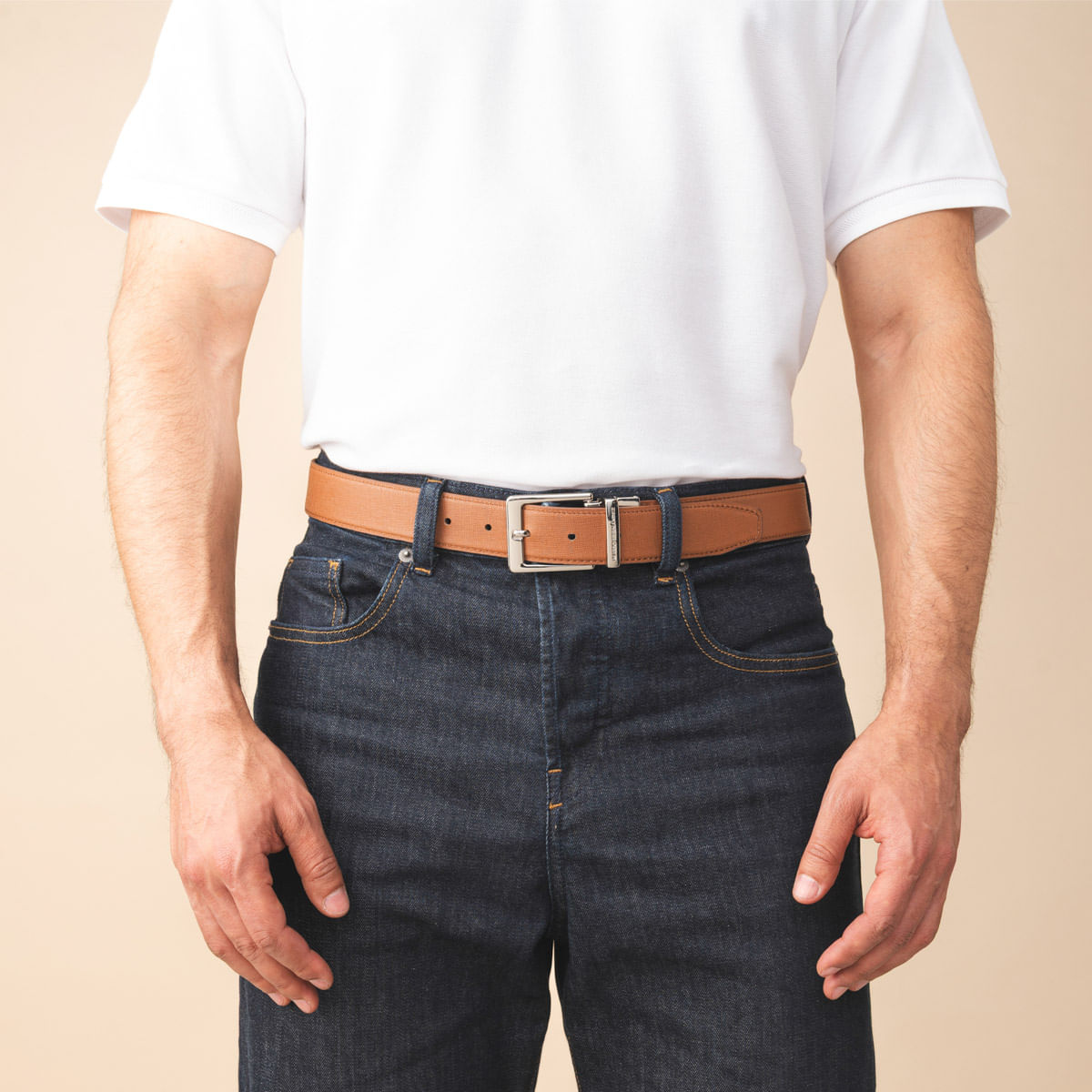 Cinturón Casual Berlin Indigo Caramelo