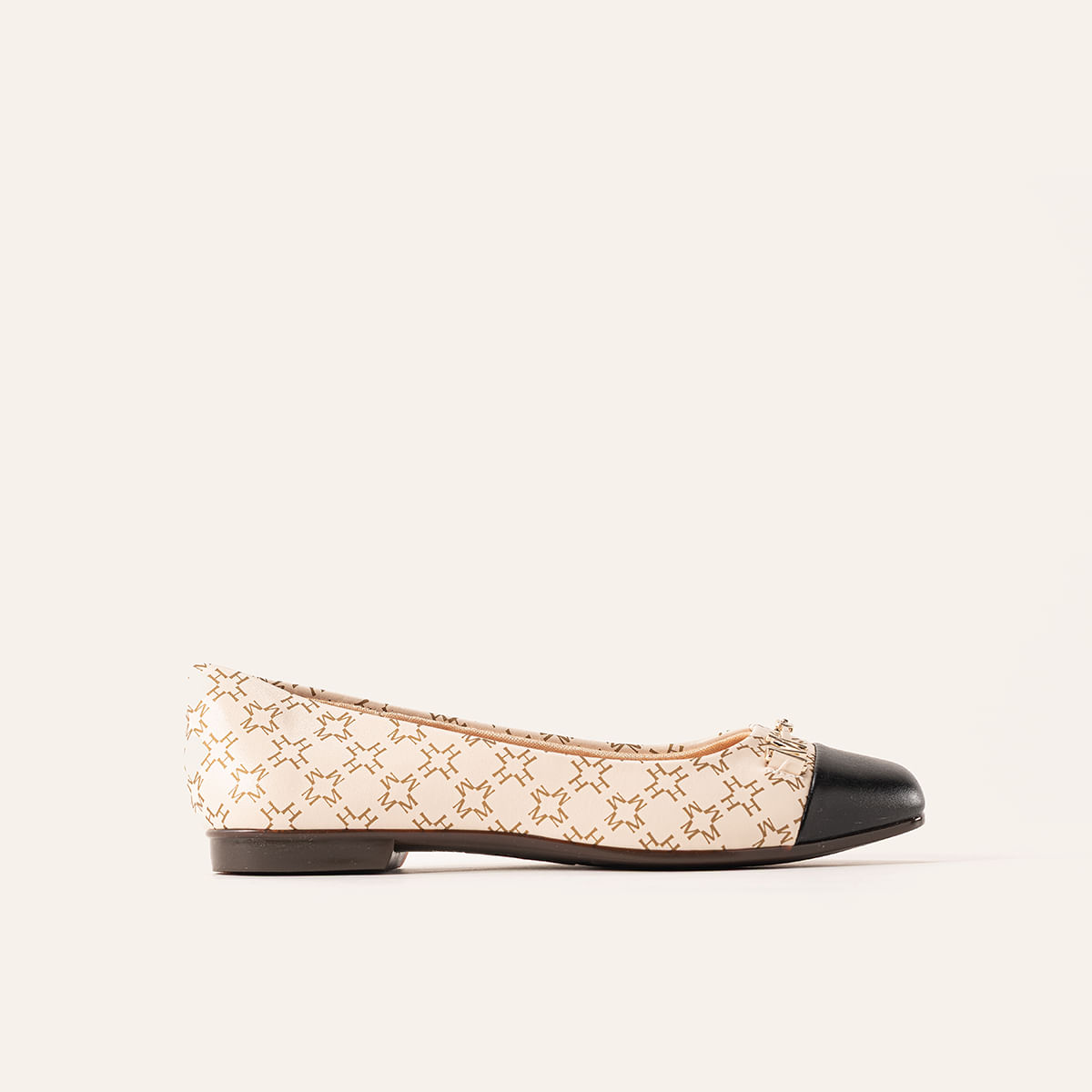 Baletas Lucia Beige Negro MH Mocs