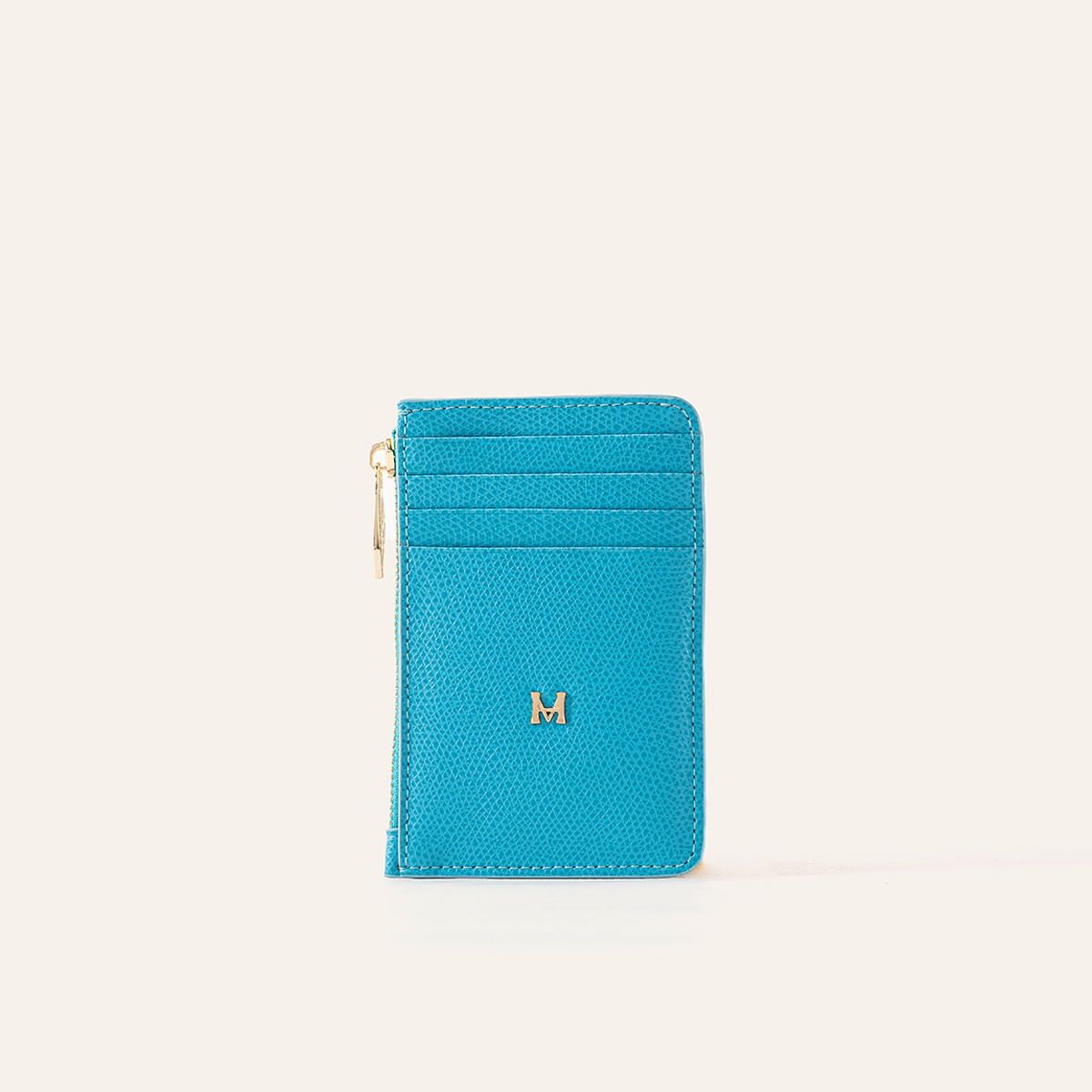 Tarjetero 8 Tarjetas Con Zip Turquesa Fontana
