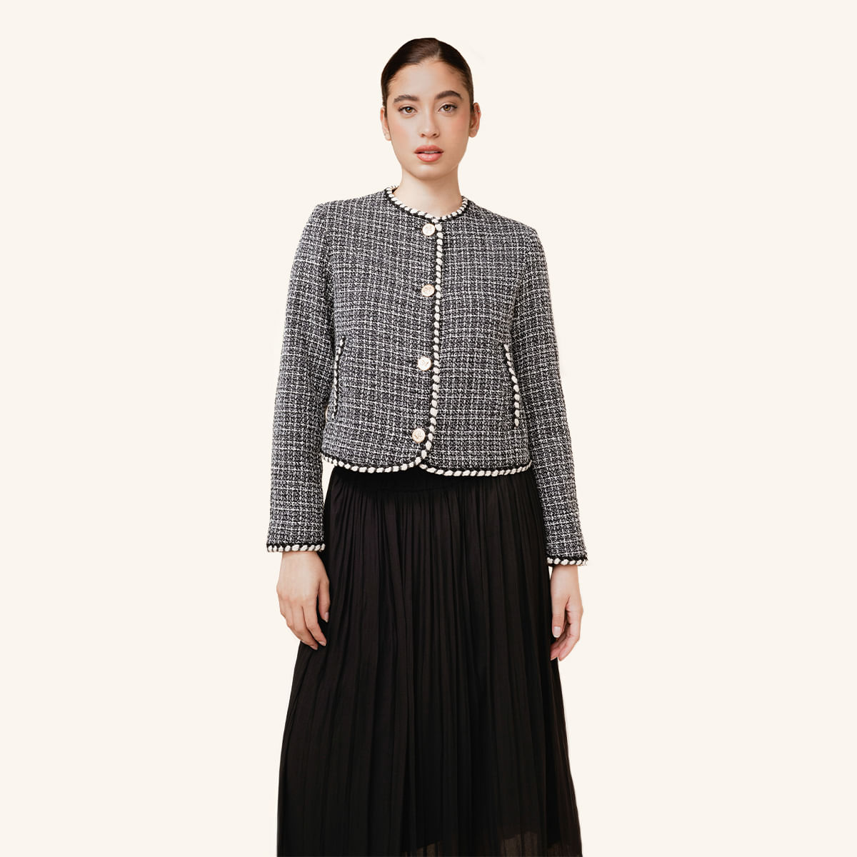 Chaqueta Ribera Negro Marfil Monteazul