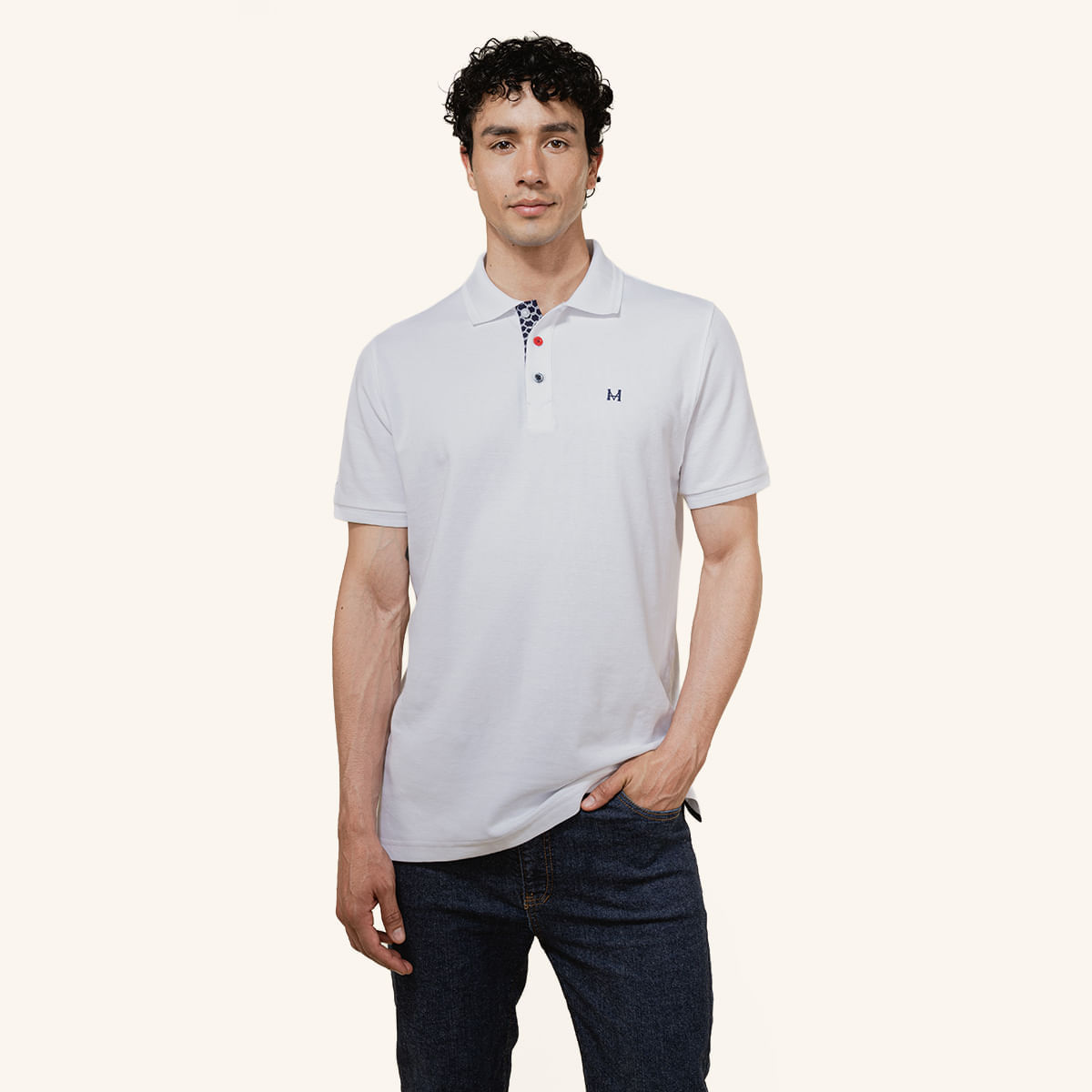 Camiseta Polo Emblema Blanco Tierra Arriba