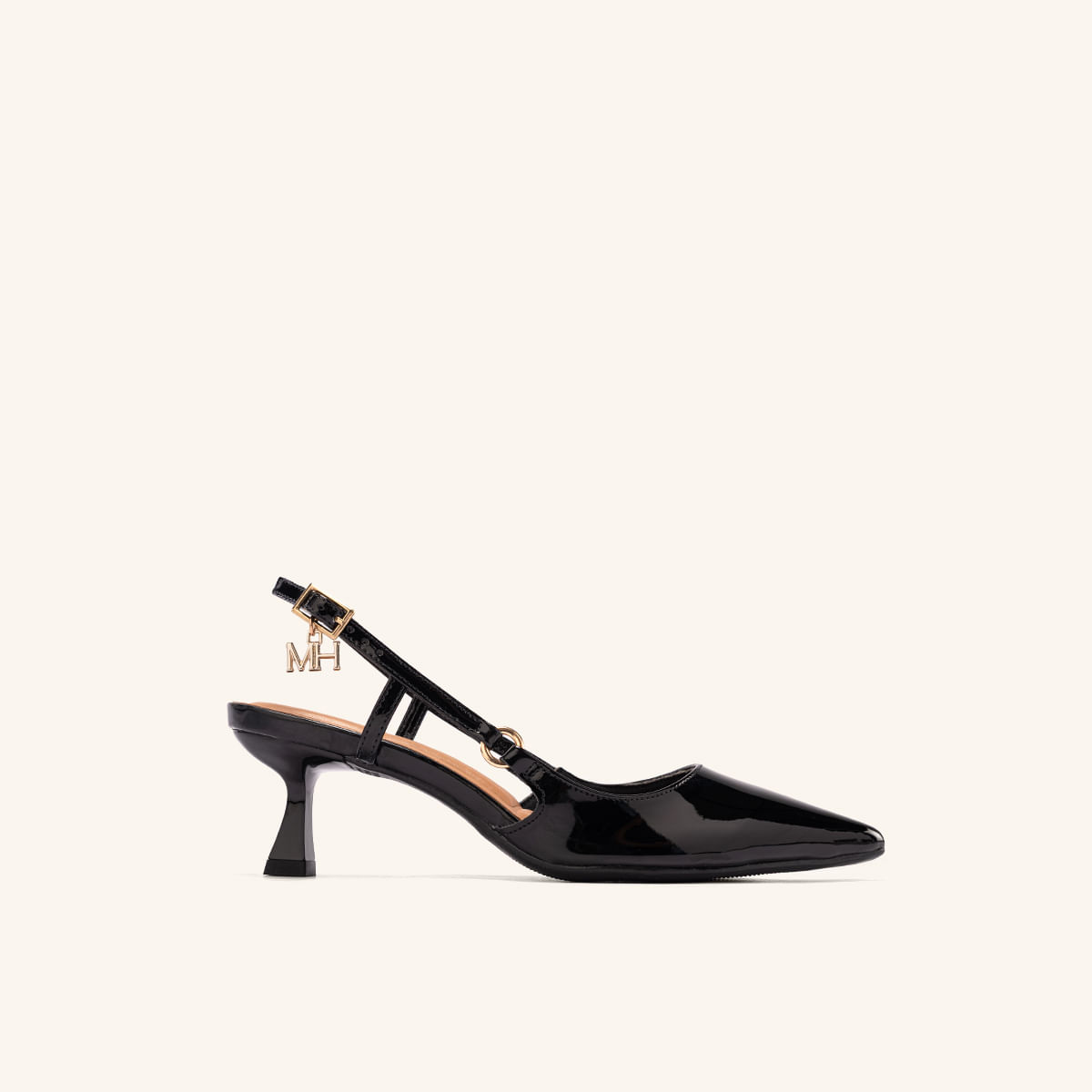 Tacones Bautista Negro Charol Brisabonita