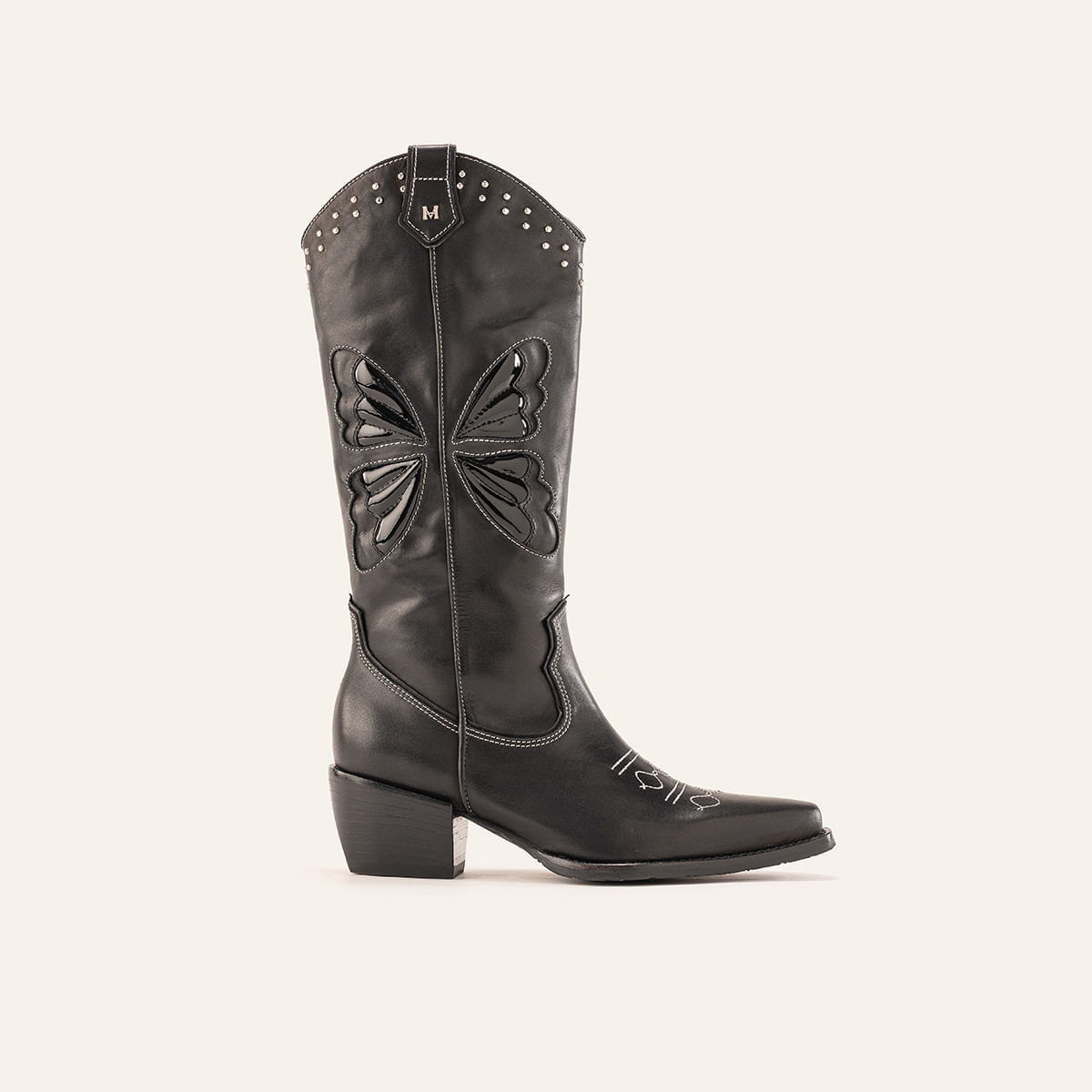 Botas Jerez Caña Alta Negro Glamour